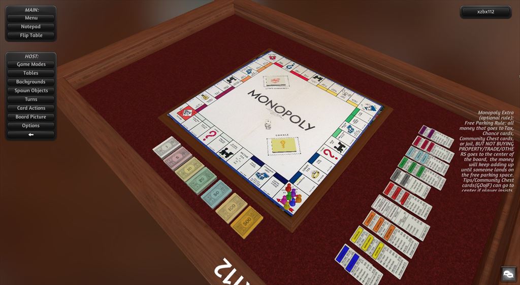 tabletop simulatorのカスタムMOD　monopoly